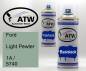 Preview: Ford, Light Pewter, 1A / 5740: 400ml Sprühdose + 400ml Klarlack - Set, von ATW Autoteile West.